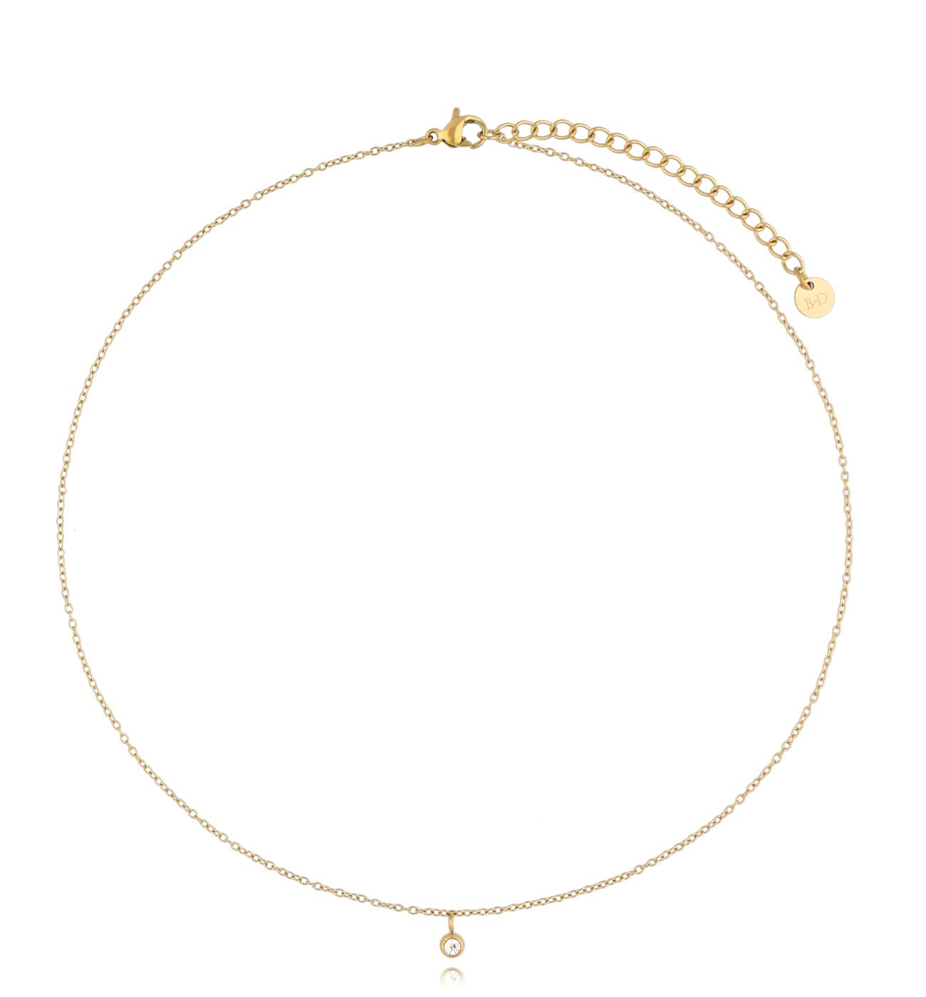 Naszyjnik złoty z cyrkonią - By Dziubeka