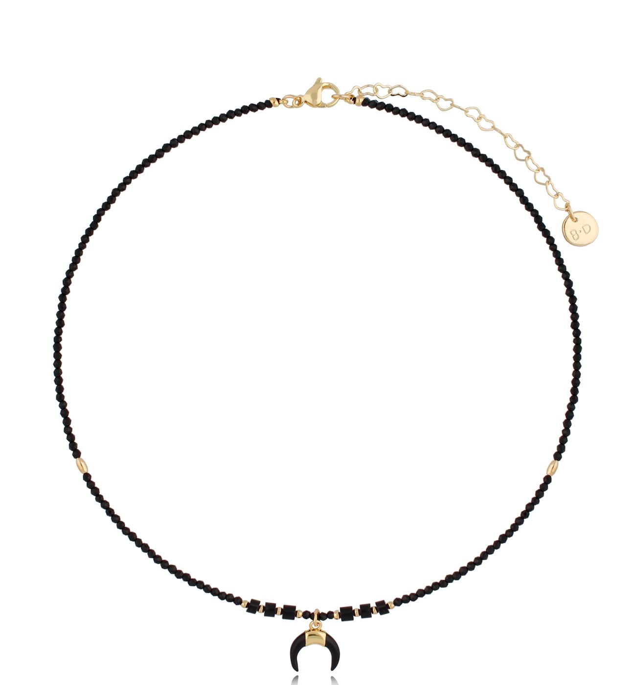 Naszyjnik czarny z księżycem Philippa NTW0773