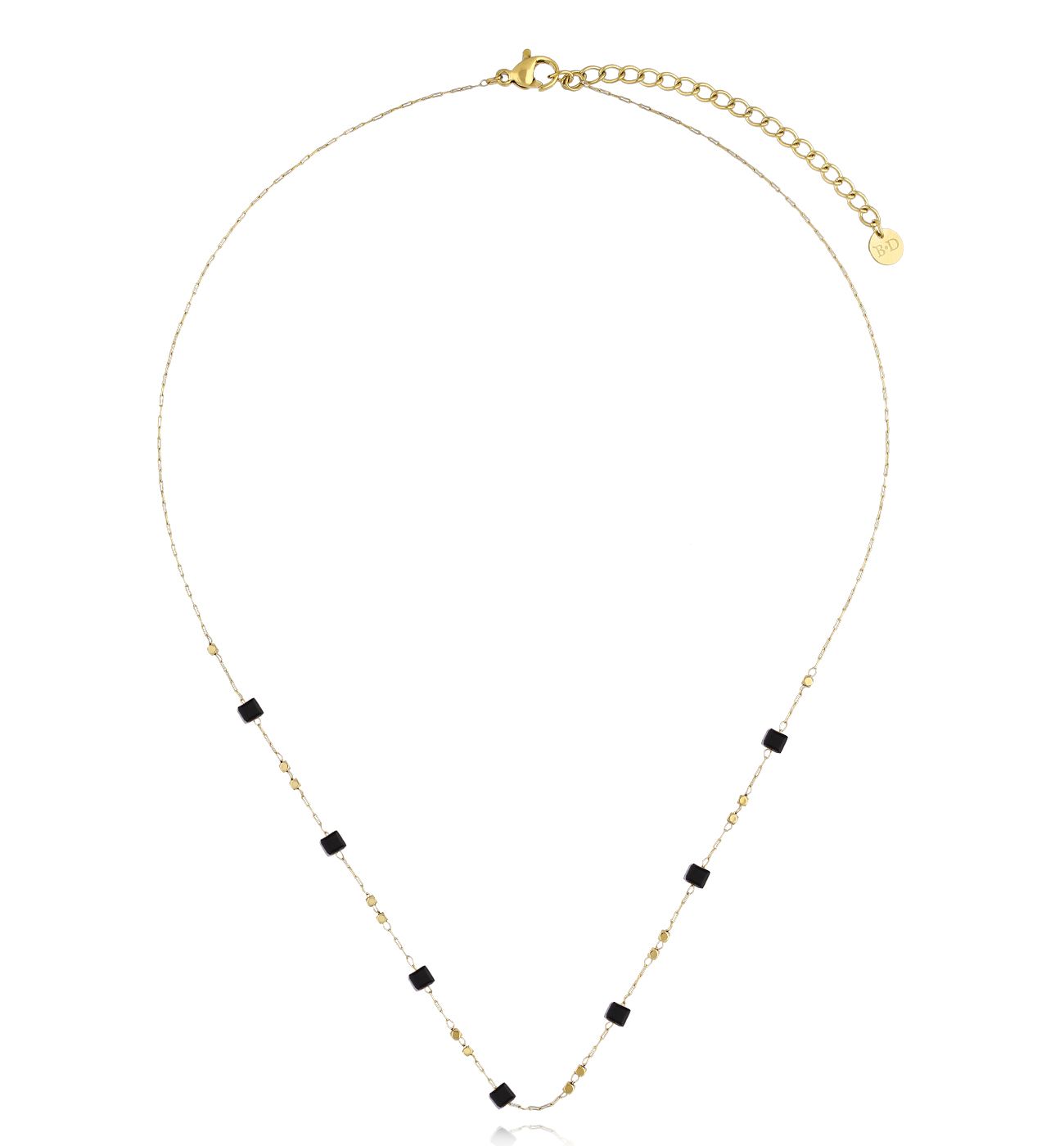 Naszyjnik z czarnymi agatami Temple of the Sun - By Dziubeka