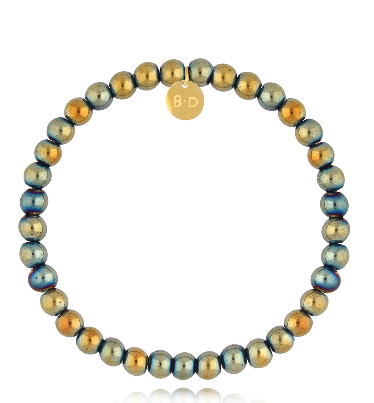 Bransoletka z hematytami zielono złota męska Ameriga BTW2580