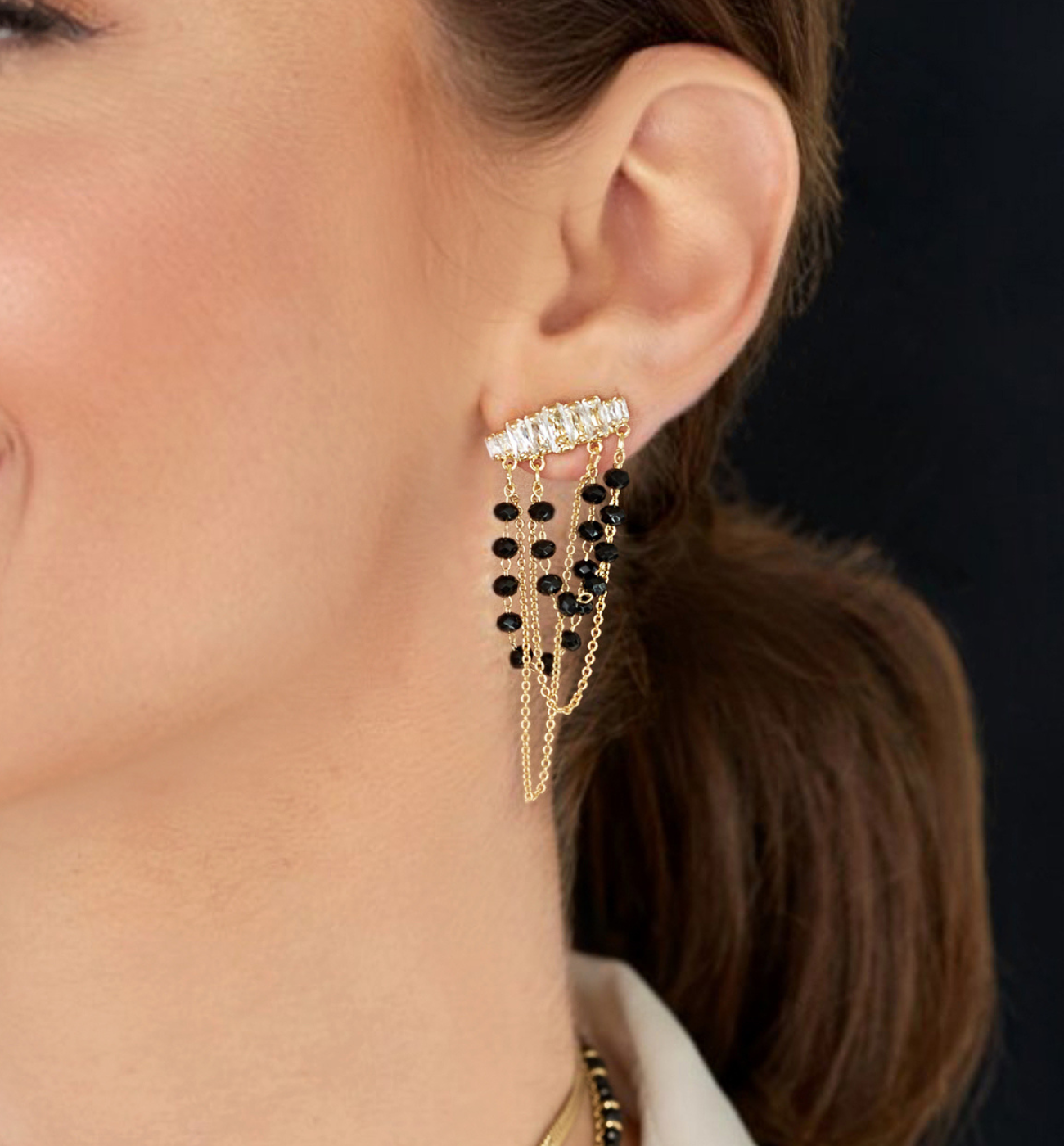 Kolczyki złoto czarne Koa KSS1183