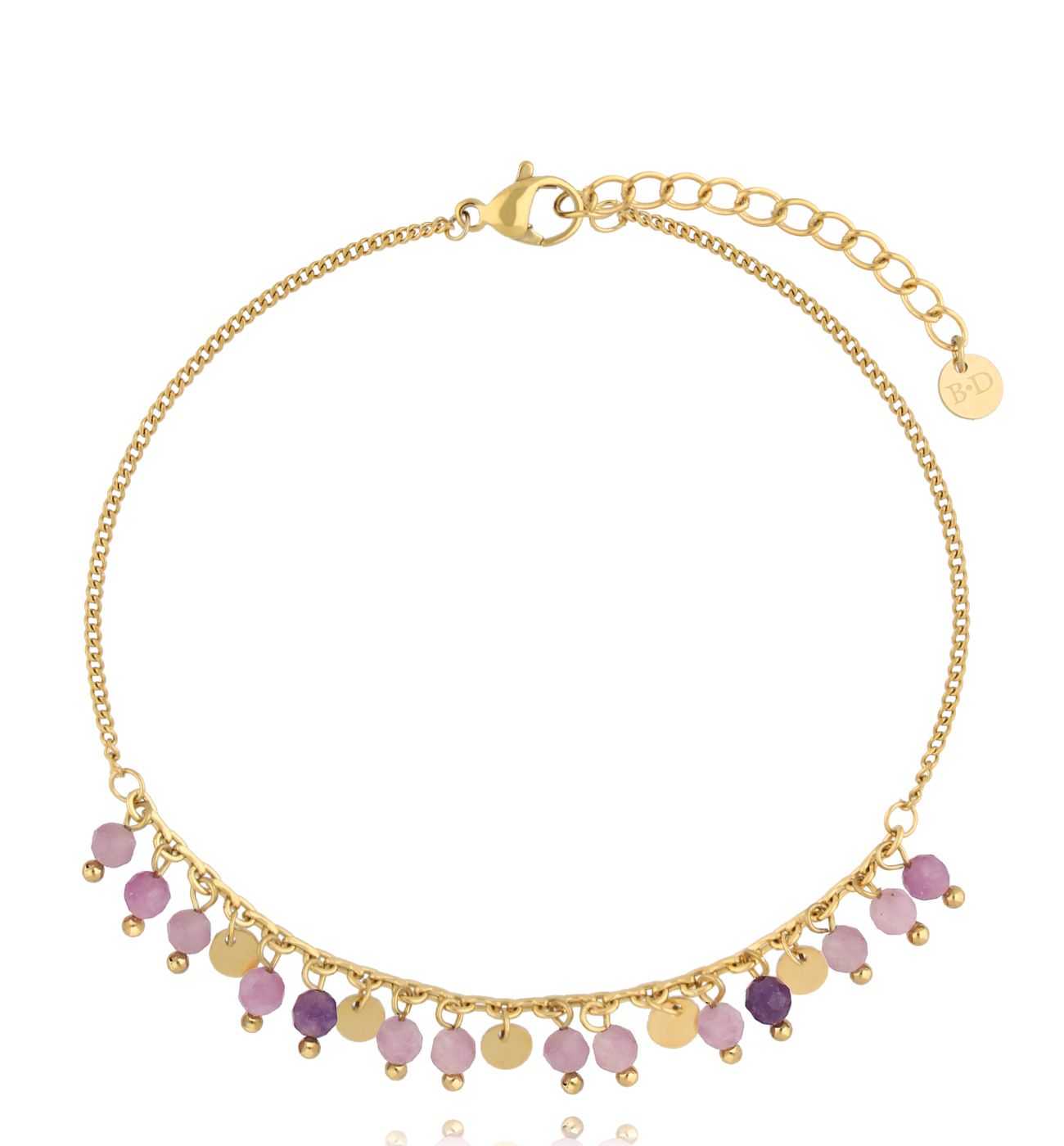 Bransoletka na nogę z ametystami Paradise Jewels BNPA0018