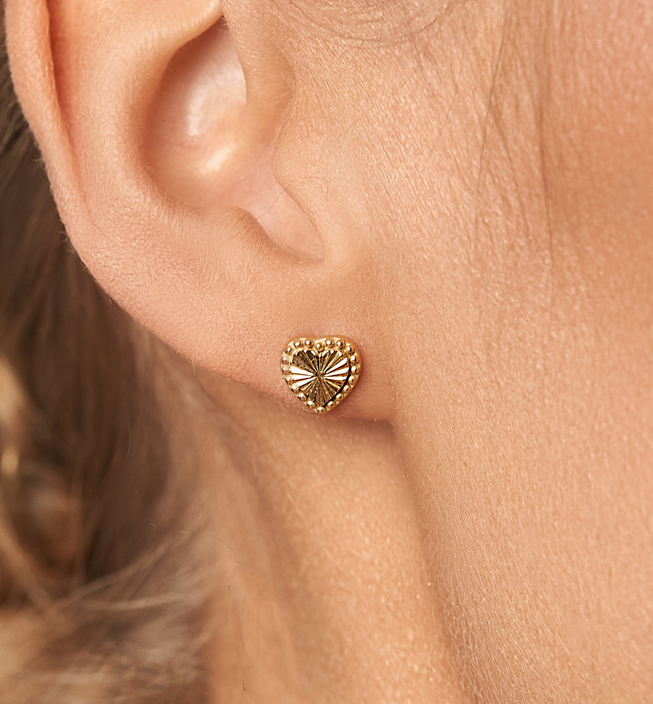 Kolczyki złote serca Lille KSA0838