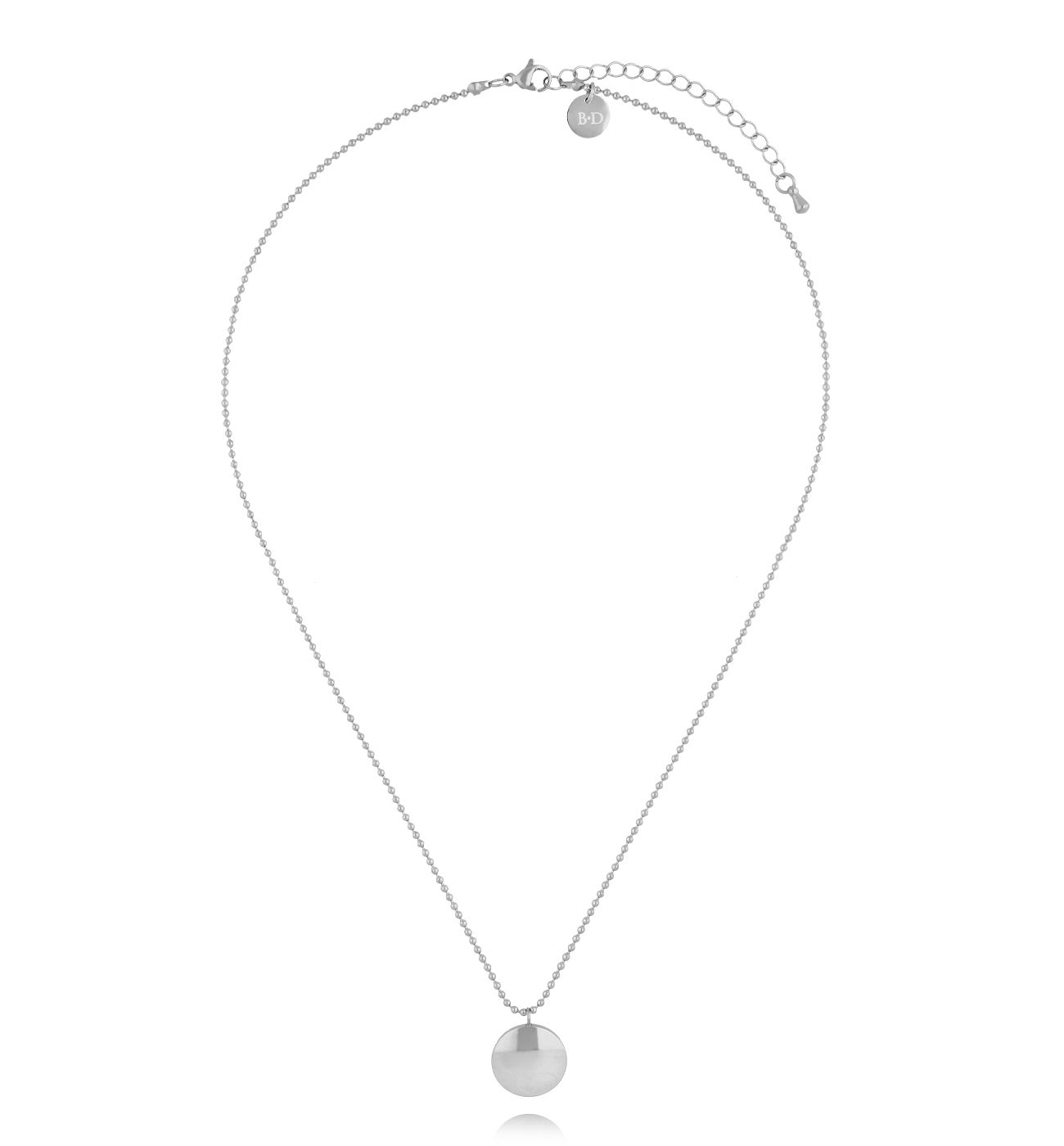 Naszyjnik z dyskiem srebrny - By Dziubeka