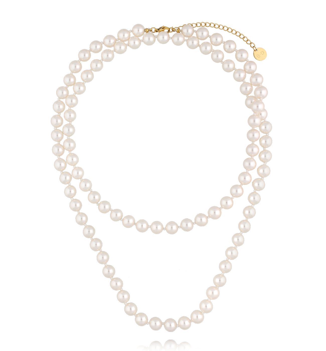 Naszyjnik z klasycznych pereł w odcieniu czystej bieli - By Dziubeka