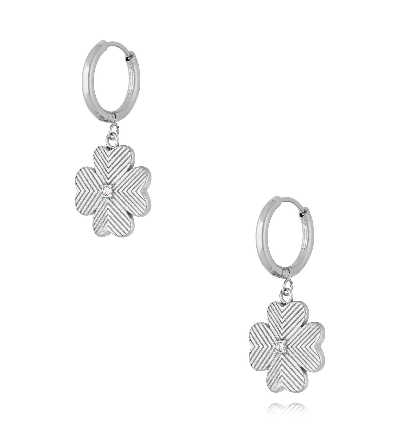 Kolczyki koniczynki srebrne - By Dziubeka