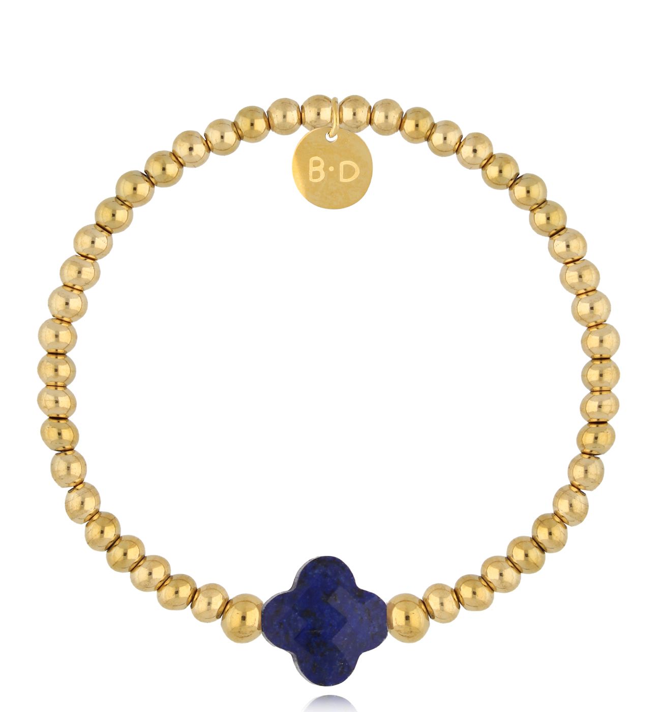 Bransoletka z koniczynką z lapisu Golden Clover BSC2034