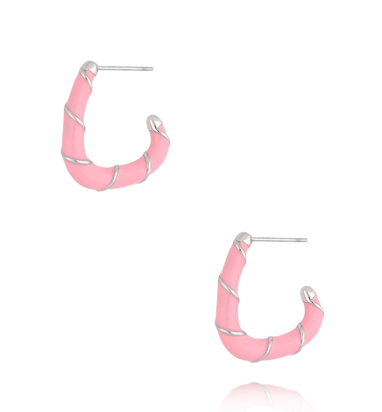 Kolczyki emaliowane różowe KSY0219