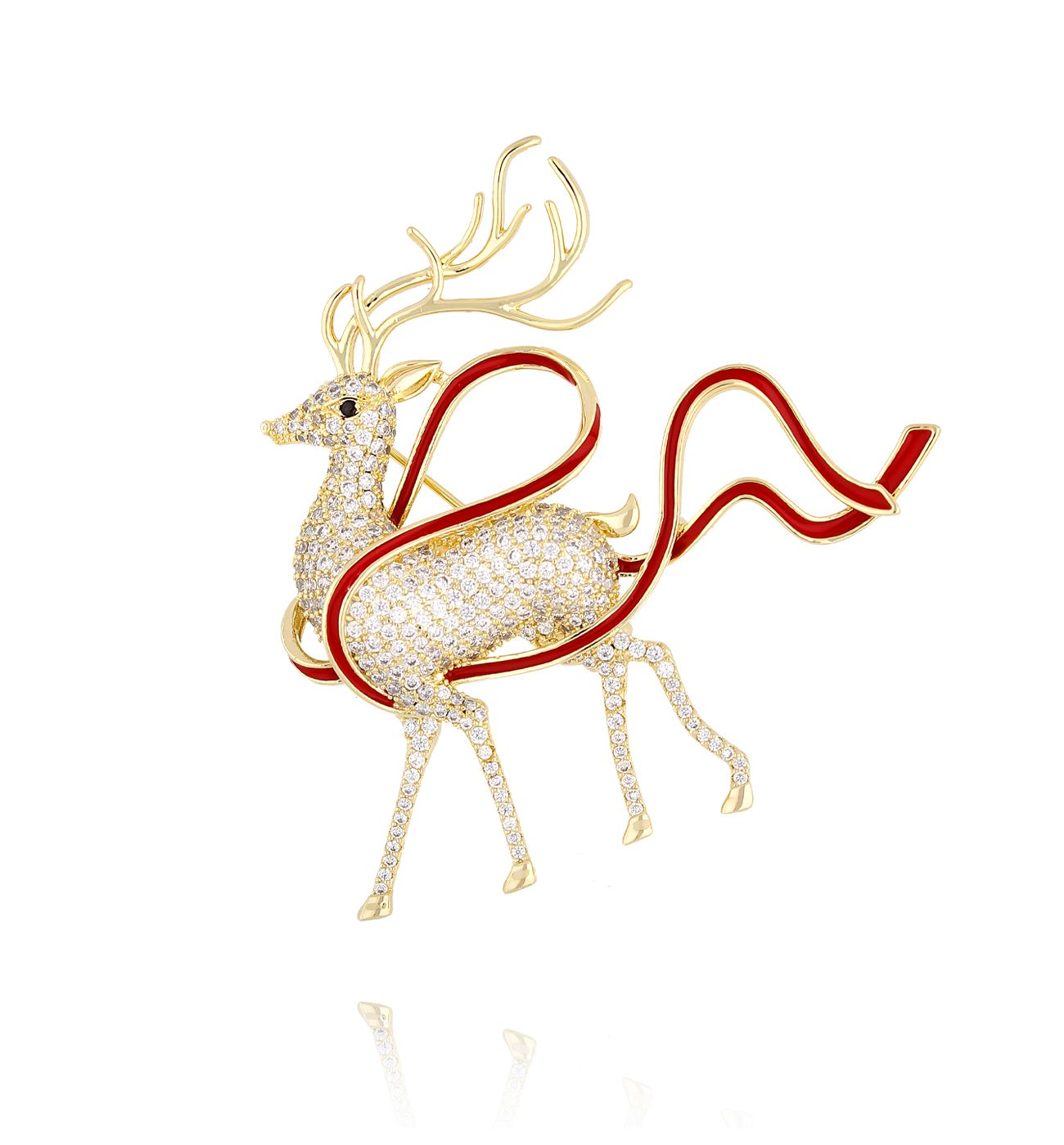 Broszka świąteczna z jeleniem BRSS0259