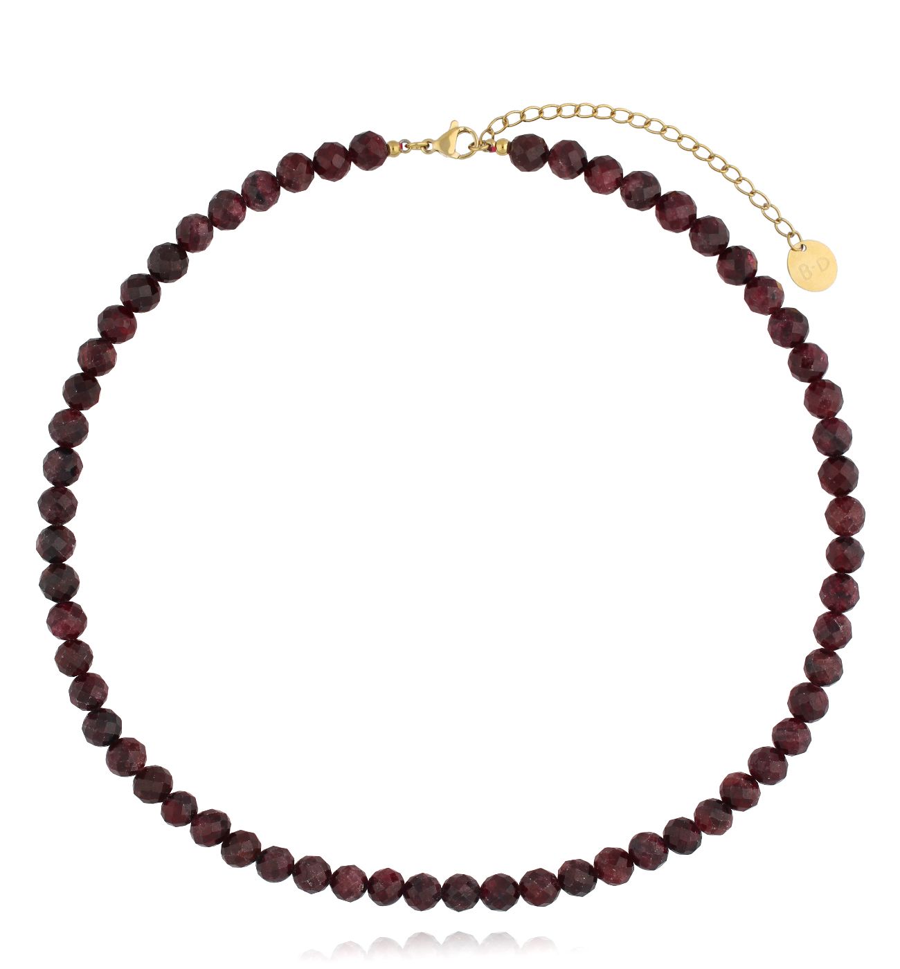 Naszyjnik bordowy z granatami NTW1351