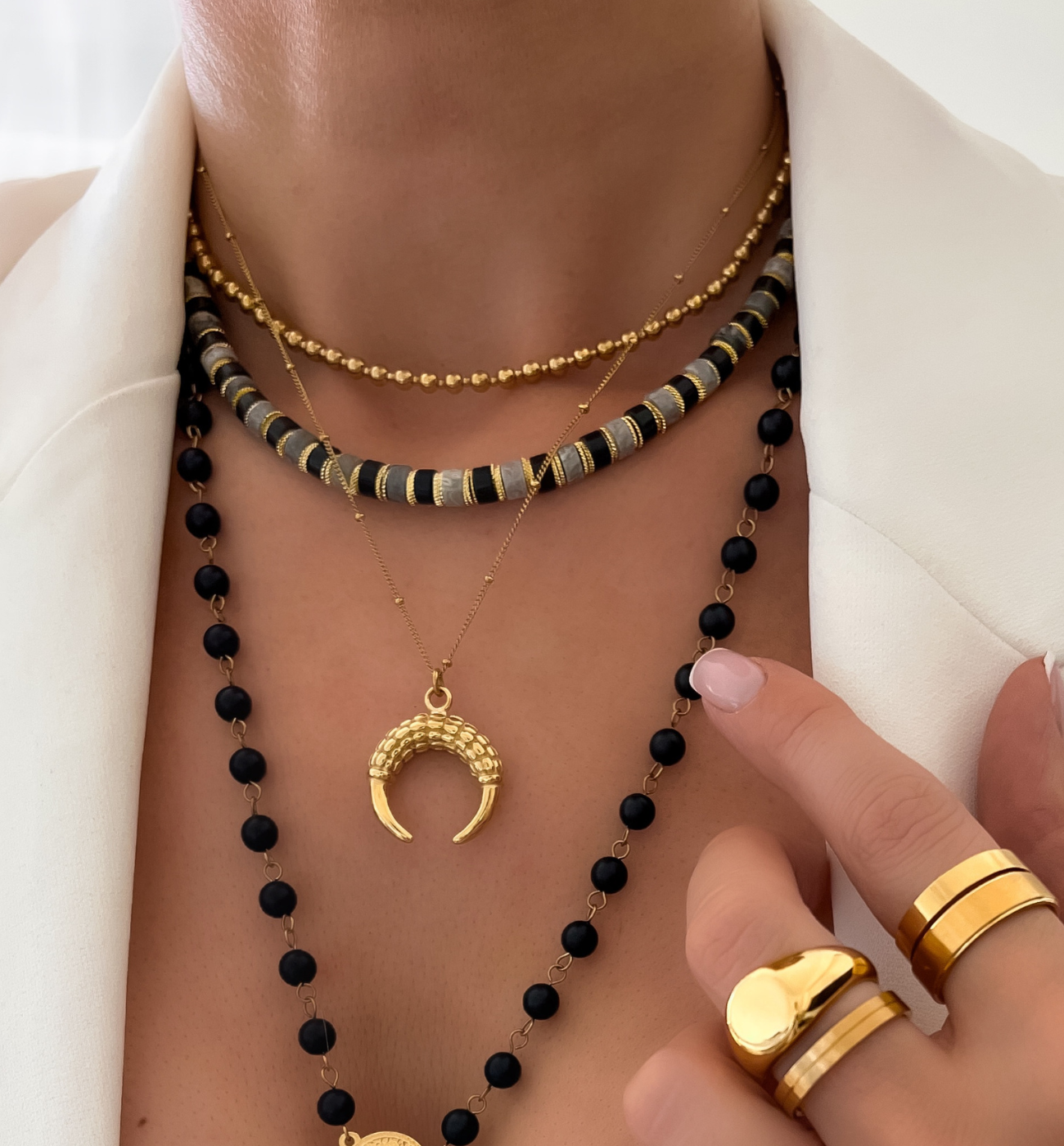 Naszyjnik złoty z księżycem Gatsu - By Dziubeka