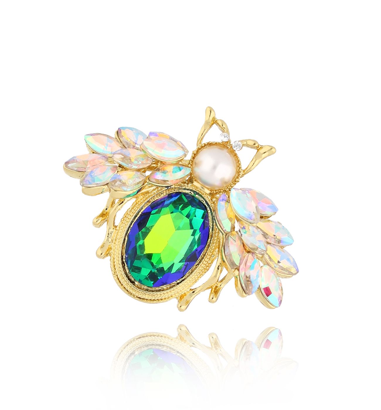 Broszka z zielonym owadem Tempted - By Dziubeka