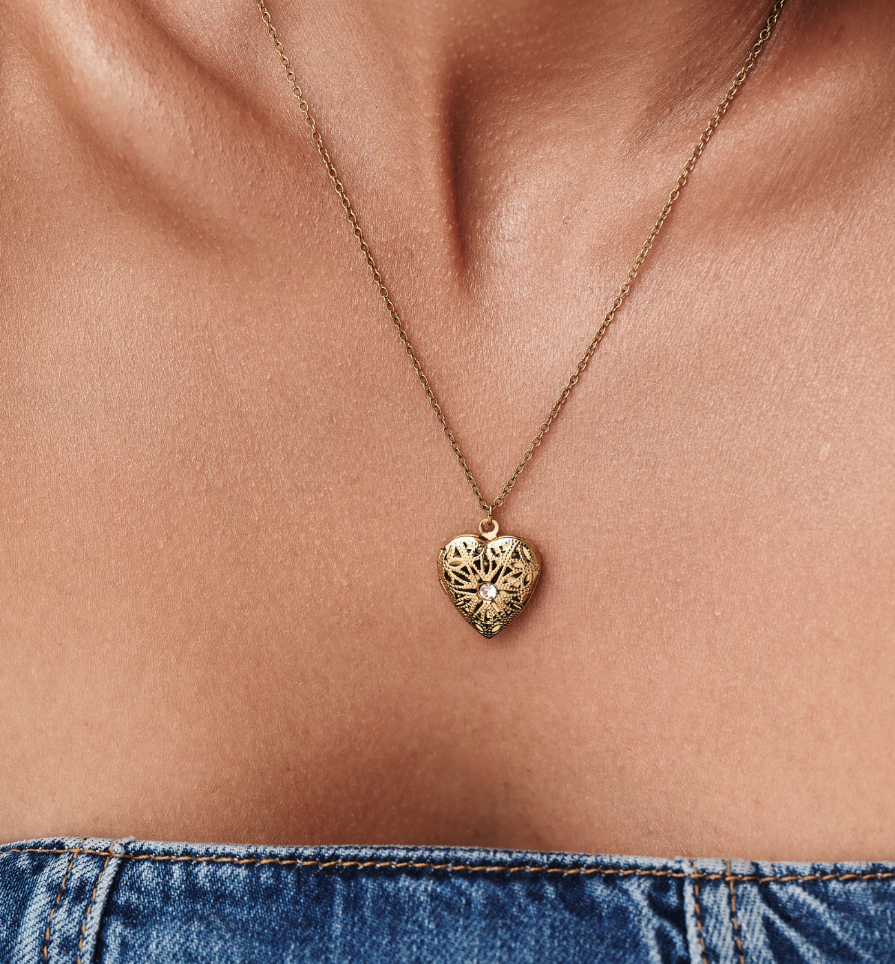 Naszyjnik sekretnik z sercem NSY0486 - By Dziubeka