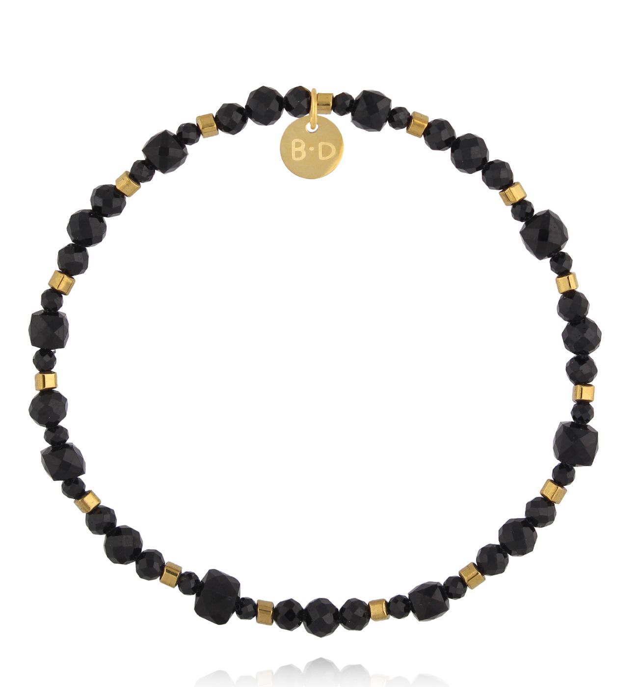 Bransoletka czarna z hematytem i turmalinem BTW3450