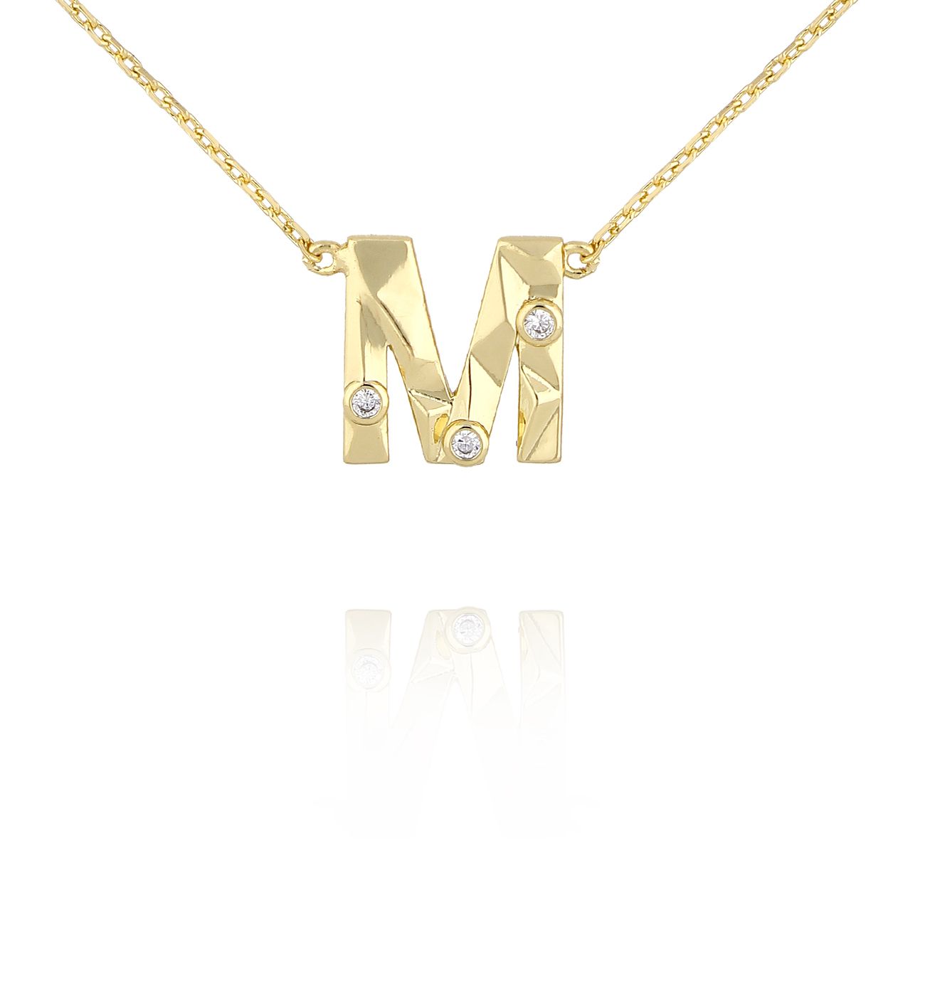 Naszyjnik z literką M złoty NLU0027