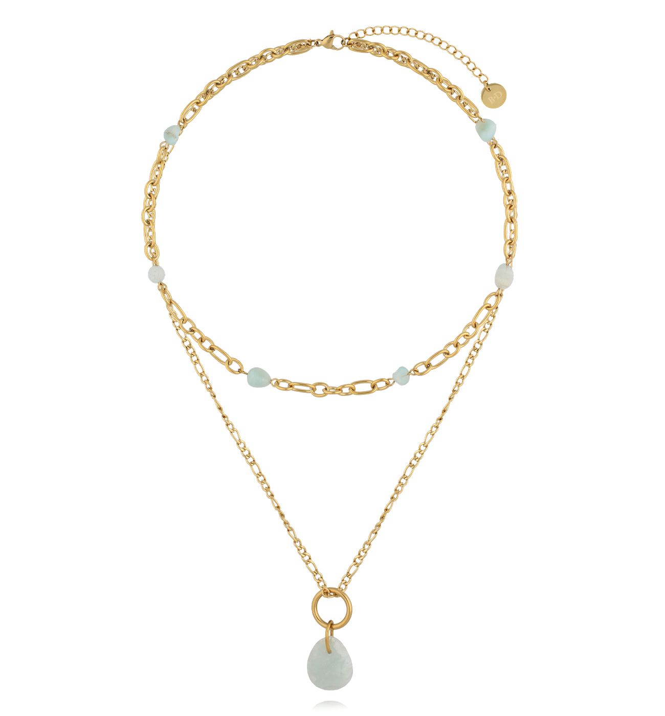 Naszyjnik warstwowy z amazonitami NSC0612