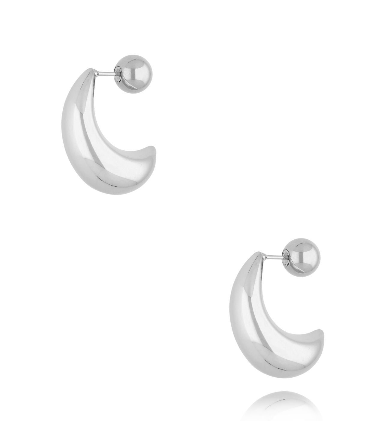 Kolczyki srebrne księżyce z kulką Alpen - By Dziubeka