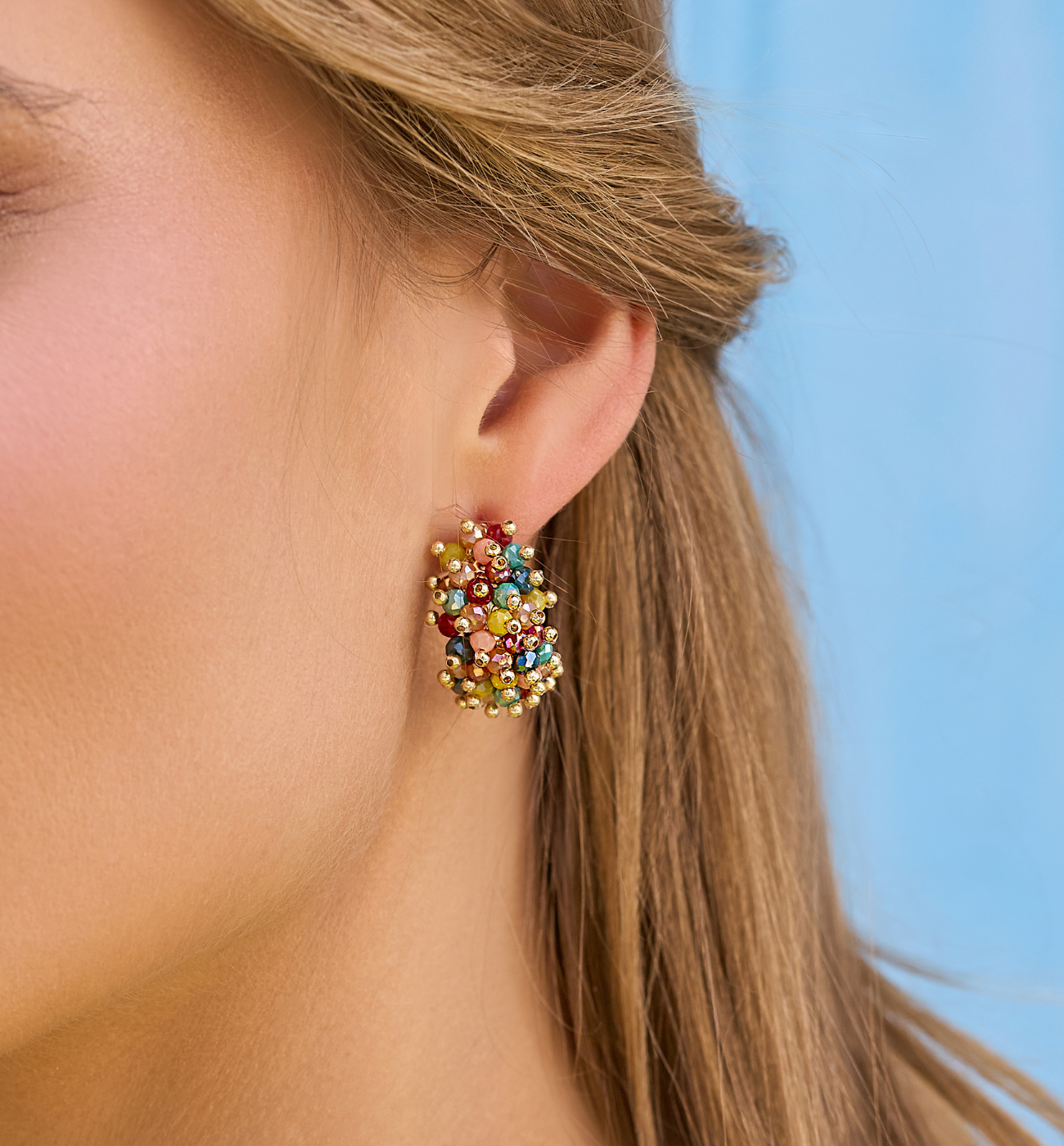 Kolczyki z kolorowymi kryształkami KWE0160