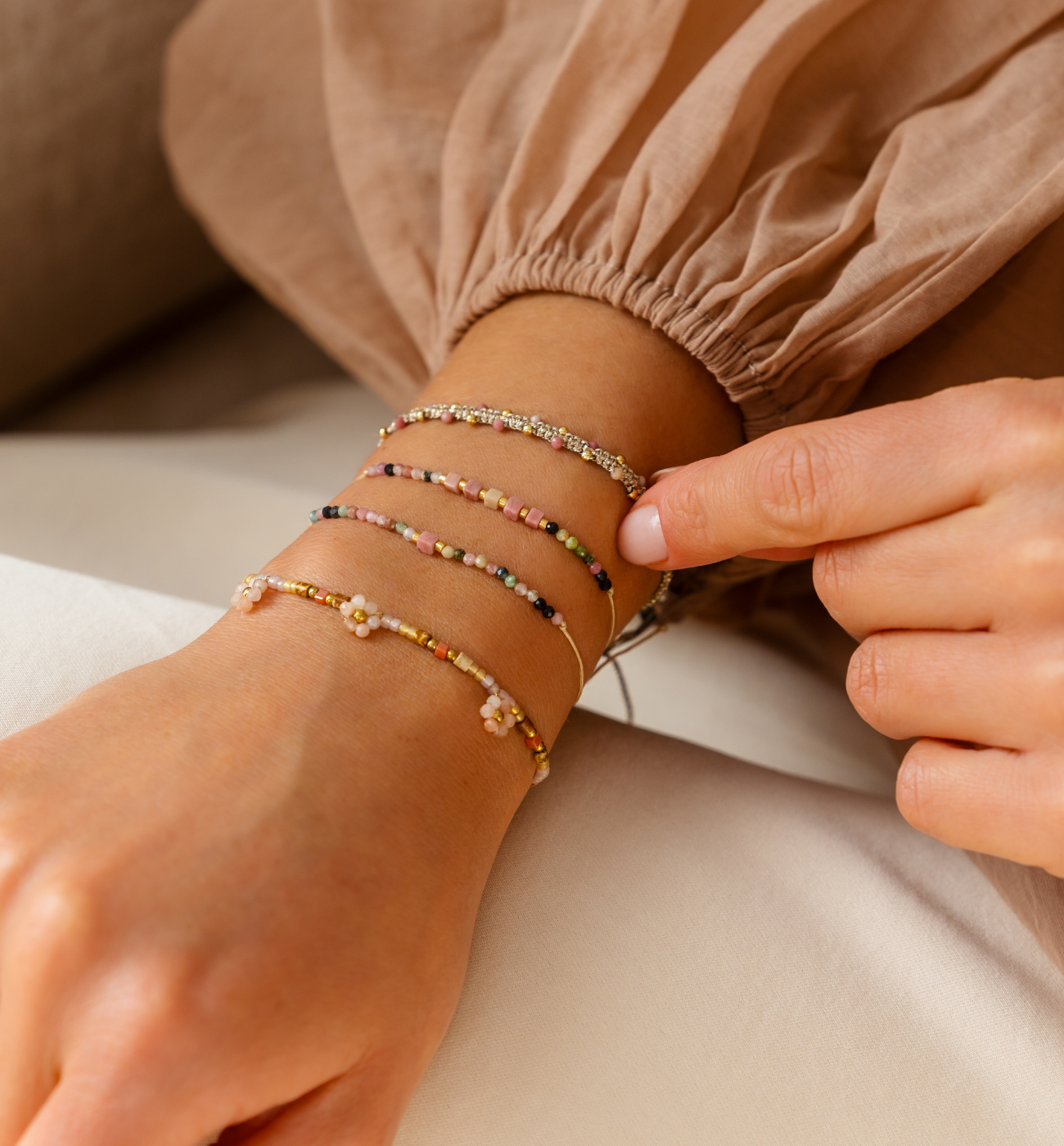 Zestaw bransoletek z turmalinami Z0421