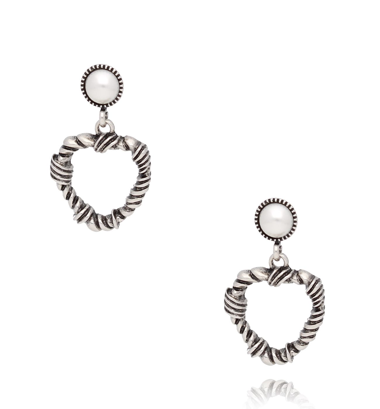 Kolczyki antyczne serca srebrne Silvana KSS1587