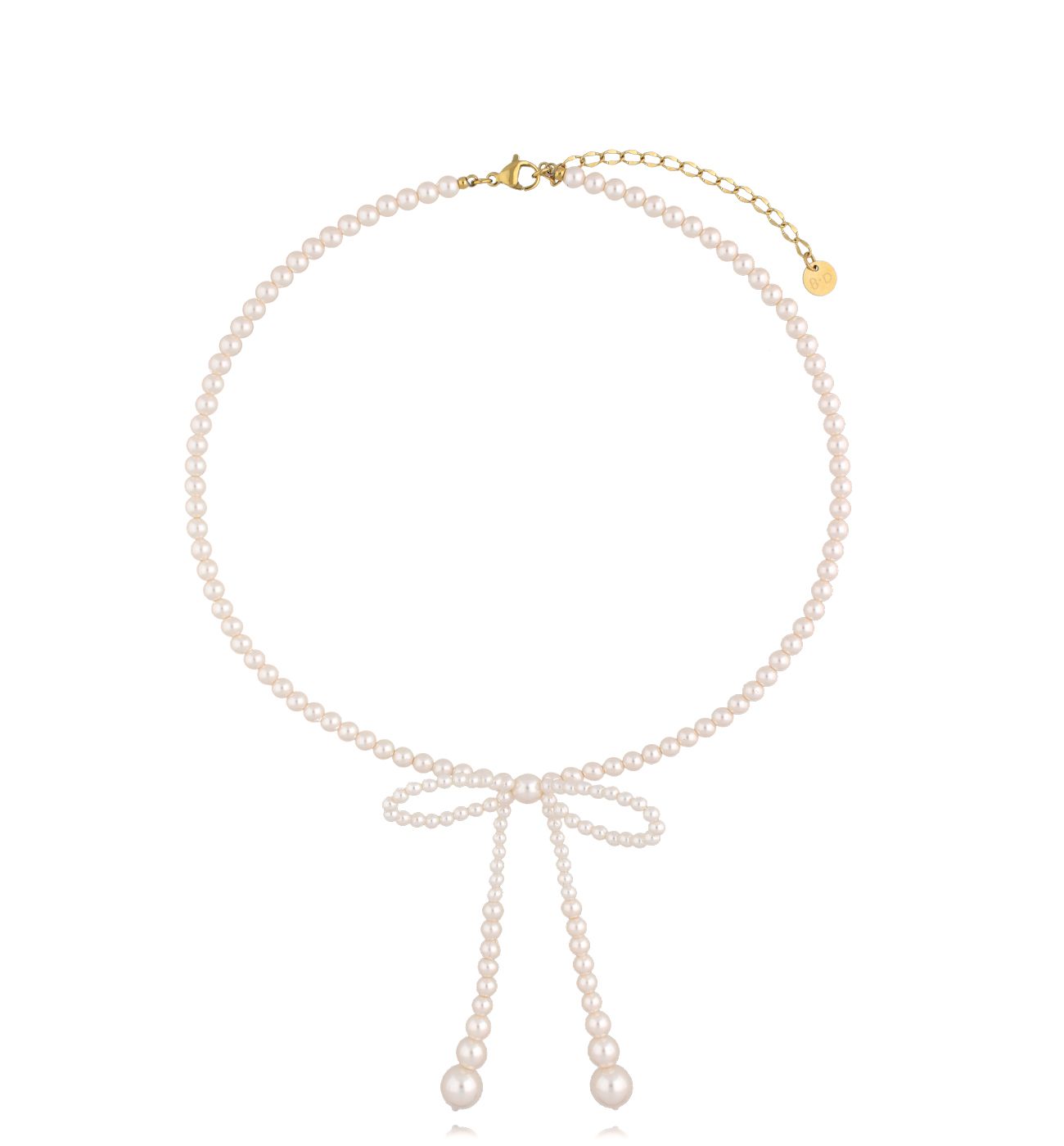 Naszyjnik z perłami i kokardką - By Dziubeka