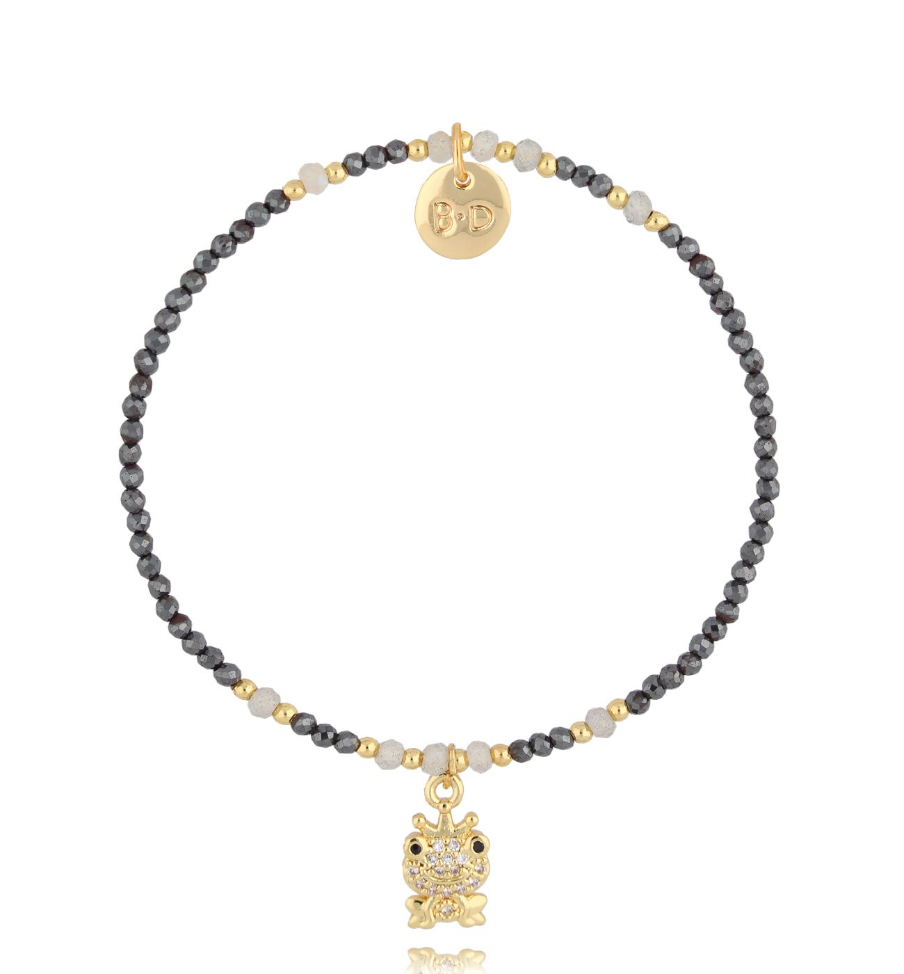 Bransoletka złota z labradorytami żabką Cimarron BTW2777