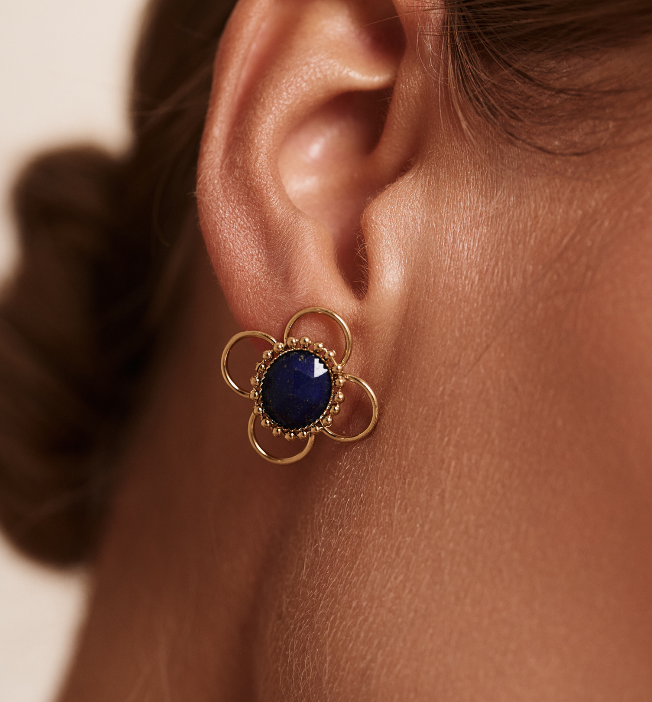 Kolczyki złocone z lapisem lazuli KEA0008