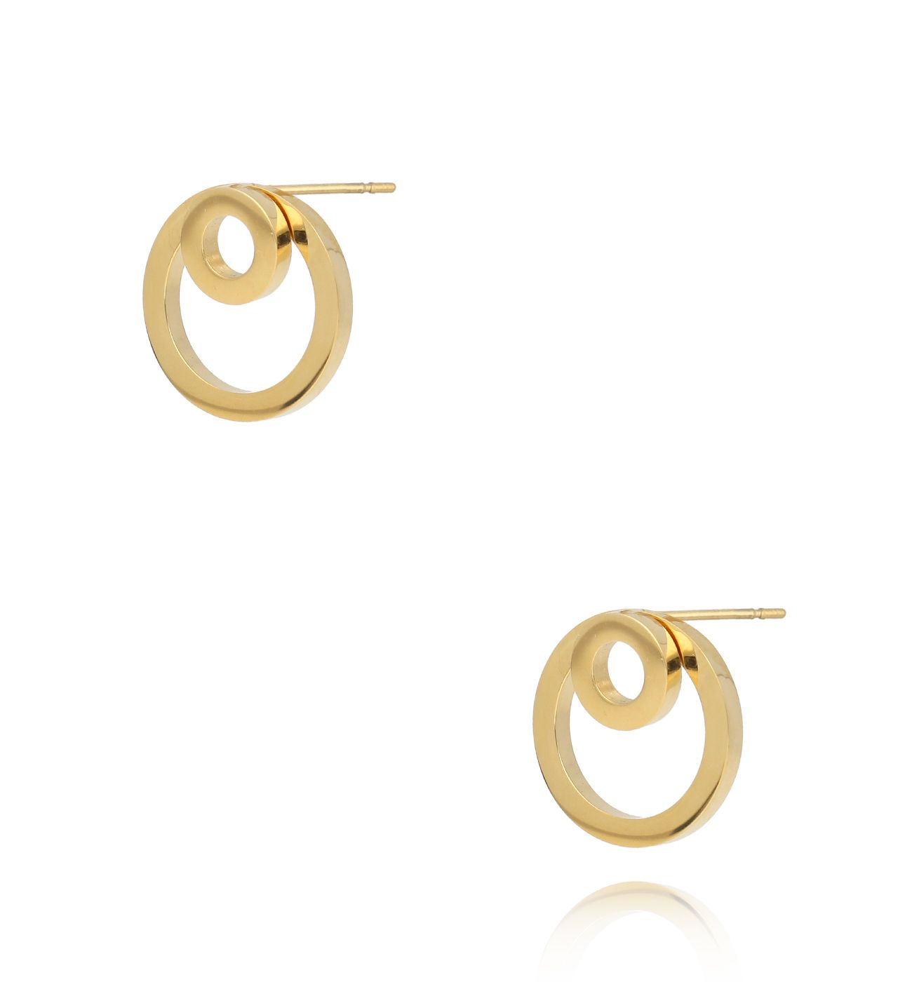 Kolczyki złote podwójne okrągłe Ashild - By Dziubeka