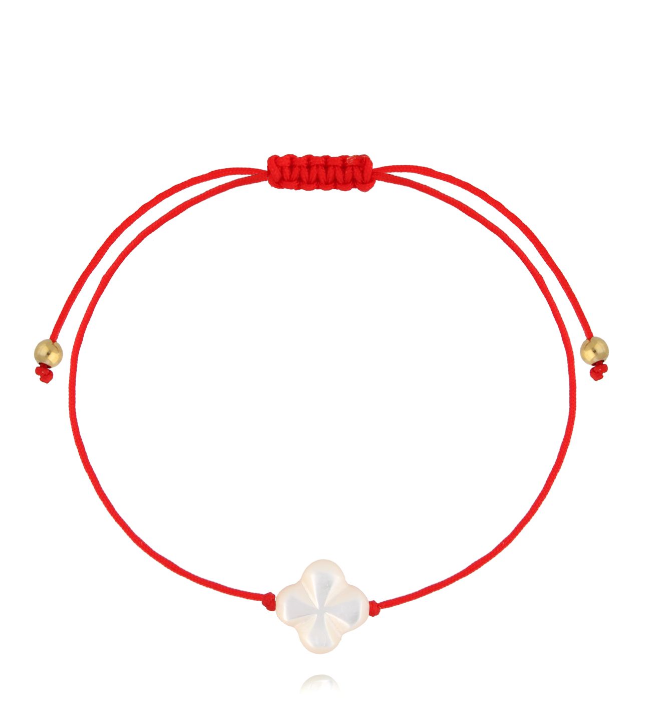 Bransoletka z czerwonym sznurkiem i koniczynką BGL1033 - By Dziubeka