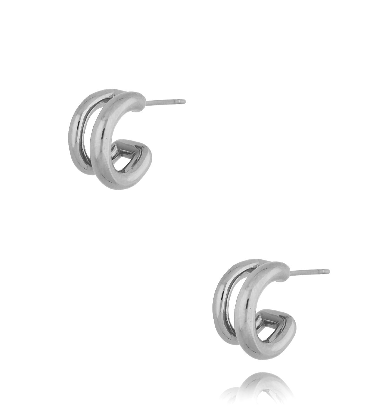 Kolczyki srebrne okrągłe Malika - By Dziubeka