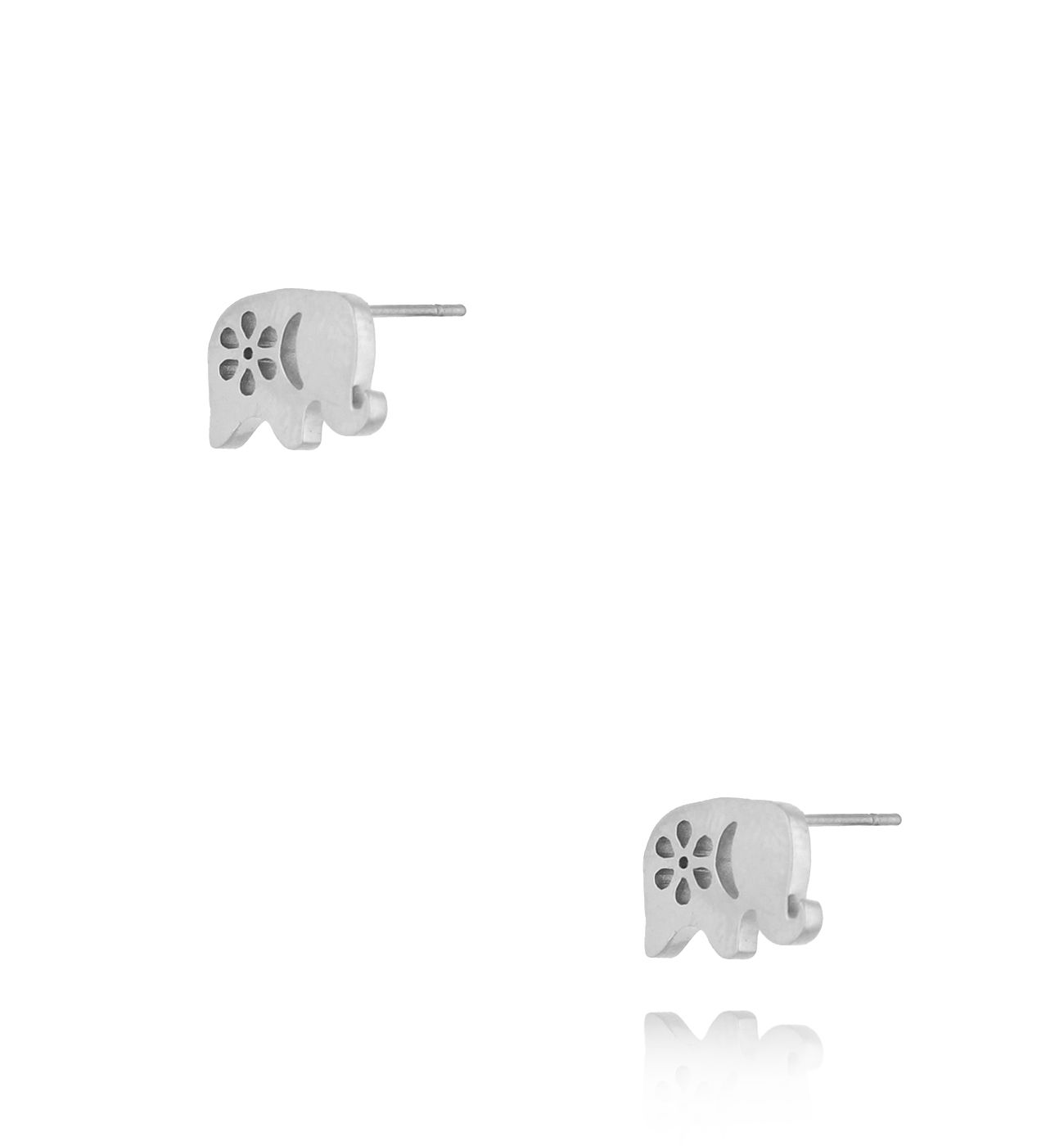 Kolczyki srebrne wkrętki słoniki Larissa - By Dziubeka