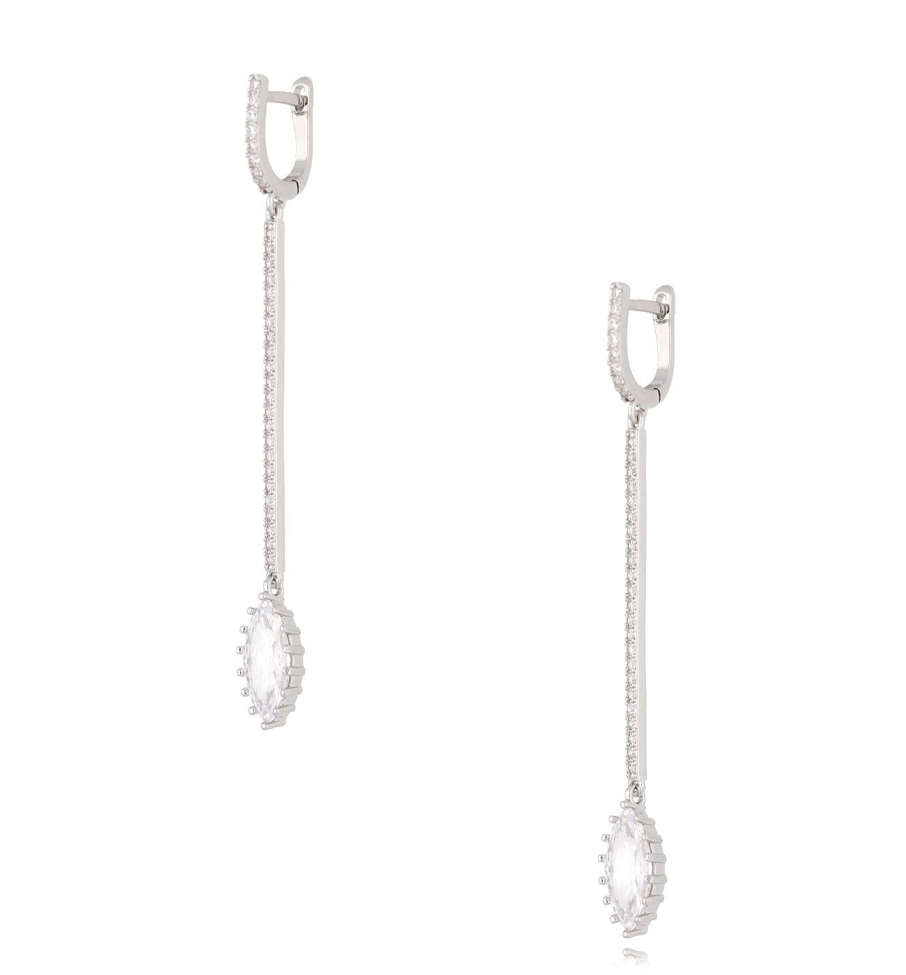 Kolczyki srebrne długie z kryształkami Gracia KSS1660