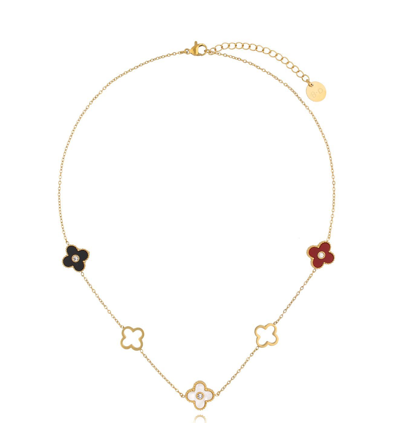 Naszyjnik z kolorowymi koniczynkami NSY0293 - By Dziubeka