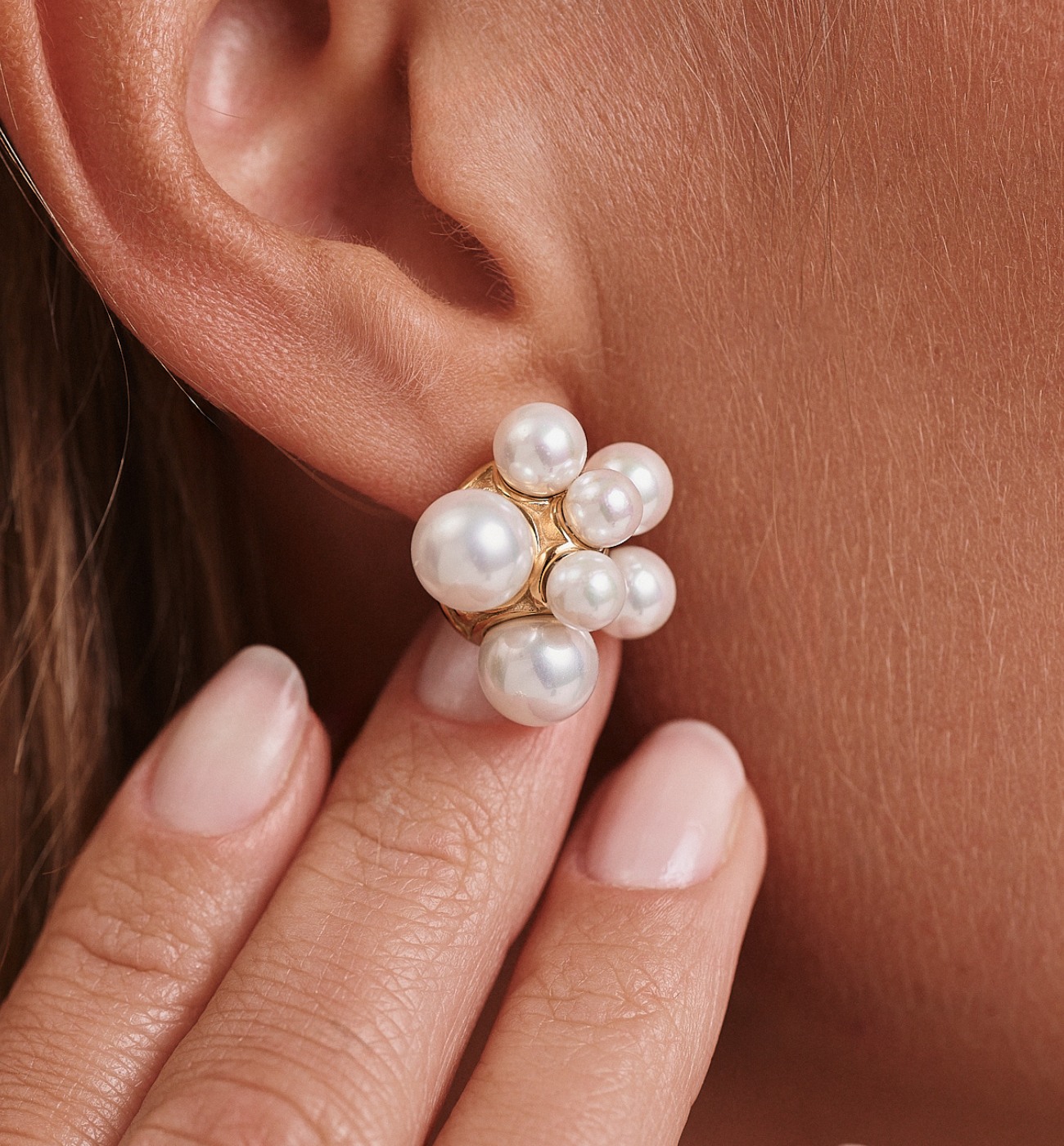 Kolczyki złocone z perłami KSY0376