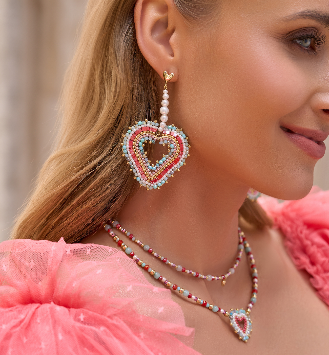 Kolczyki paselowe serca Sungi KBI0009