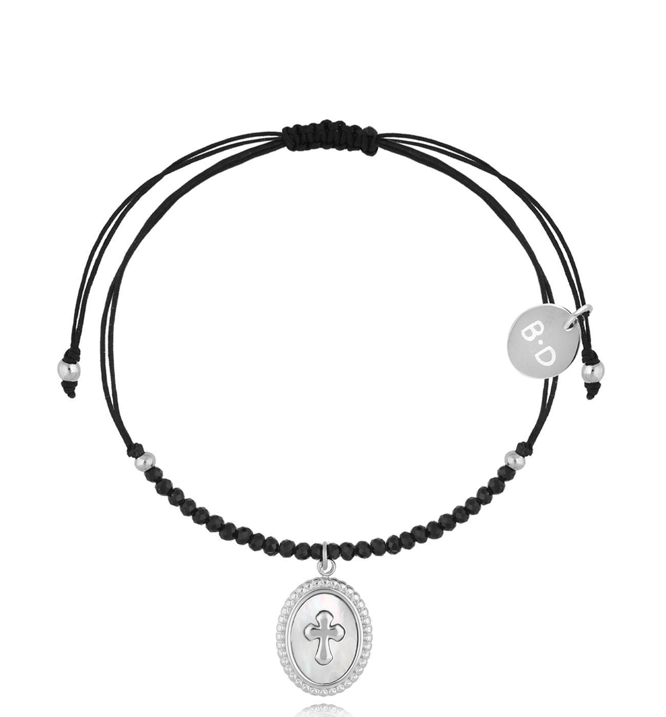 Bransoletka z turmalinami i srebrnym medalikiem Feliz BMT0239 - By Dziubeka