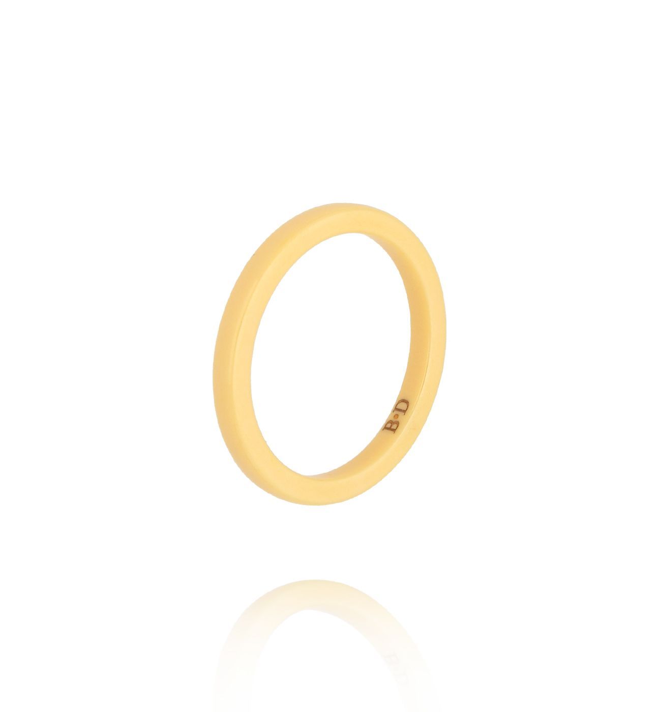 Obrączka z ceramiki żółta cienka PFE0082