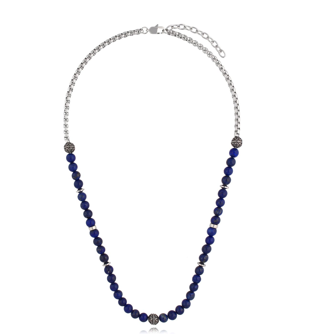 Naszyjnik z lapisami i łańcuchem Isleif - By Dziubeka