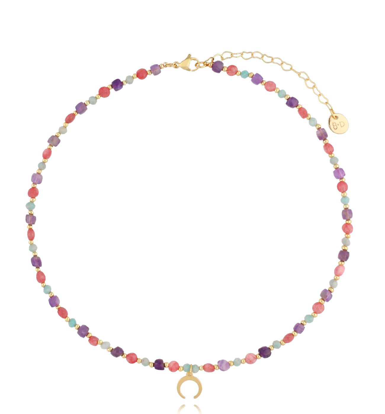 Naszyjnik kolorowy z księżycem Nador - By Dziubeka