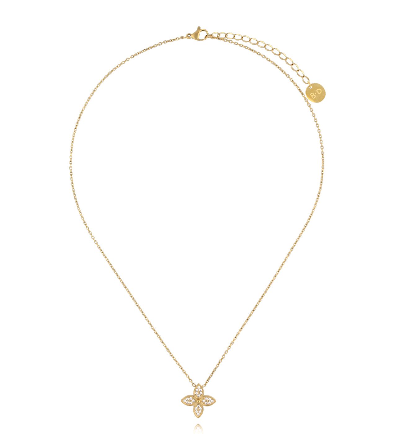 Naszyjnik z koniczynką złoty NSY0412 - By Dziubeka