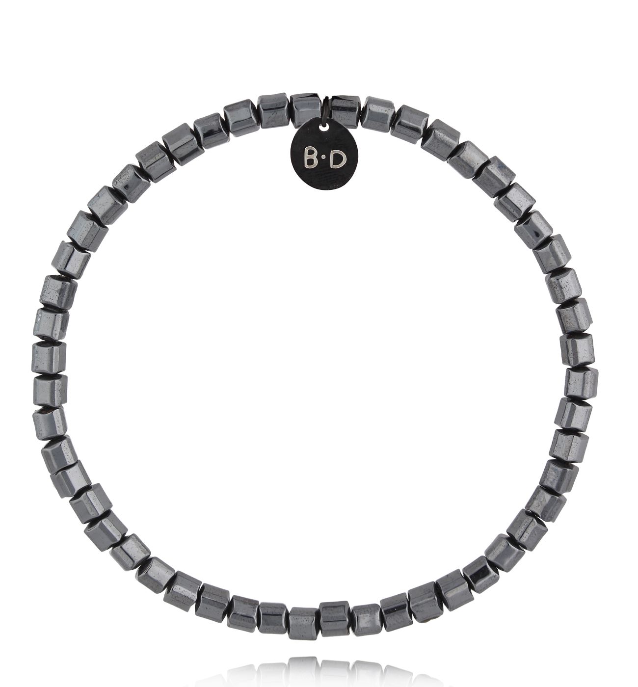 Bransoletka z hematytami stalowymi męska Volcano - By Dziubeka