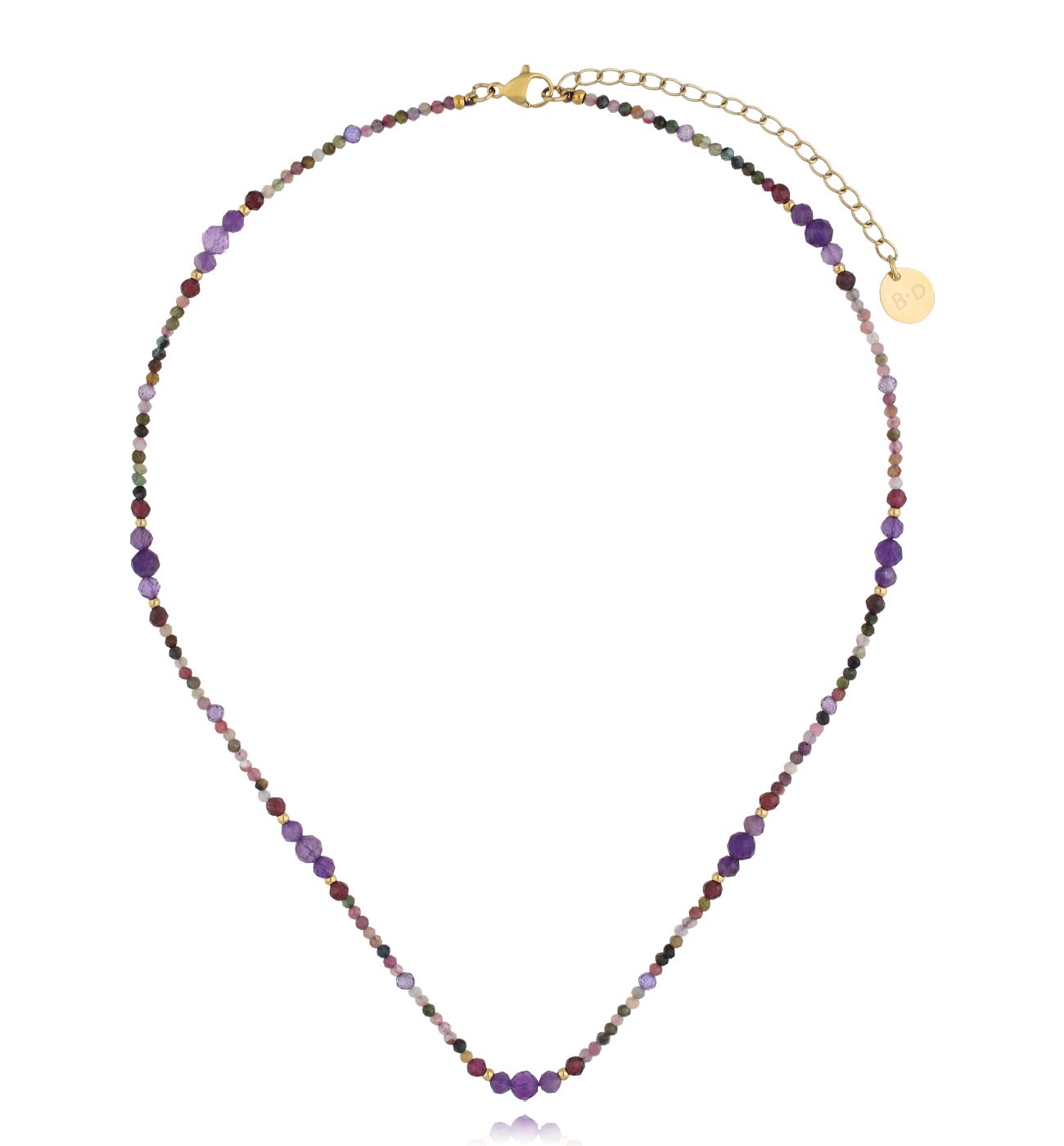 Naszyjnik z ametystami i turmalinami Lush Oasis NTW1296