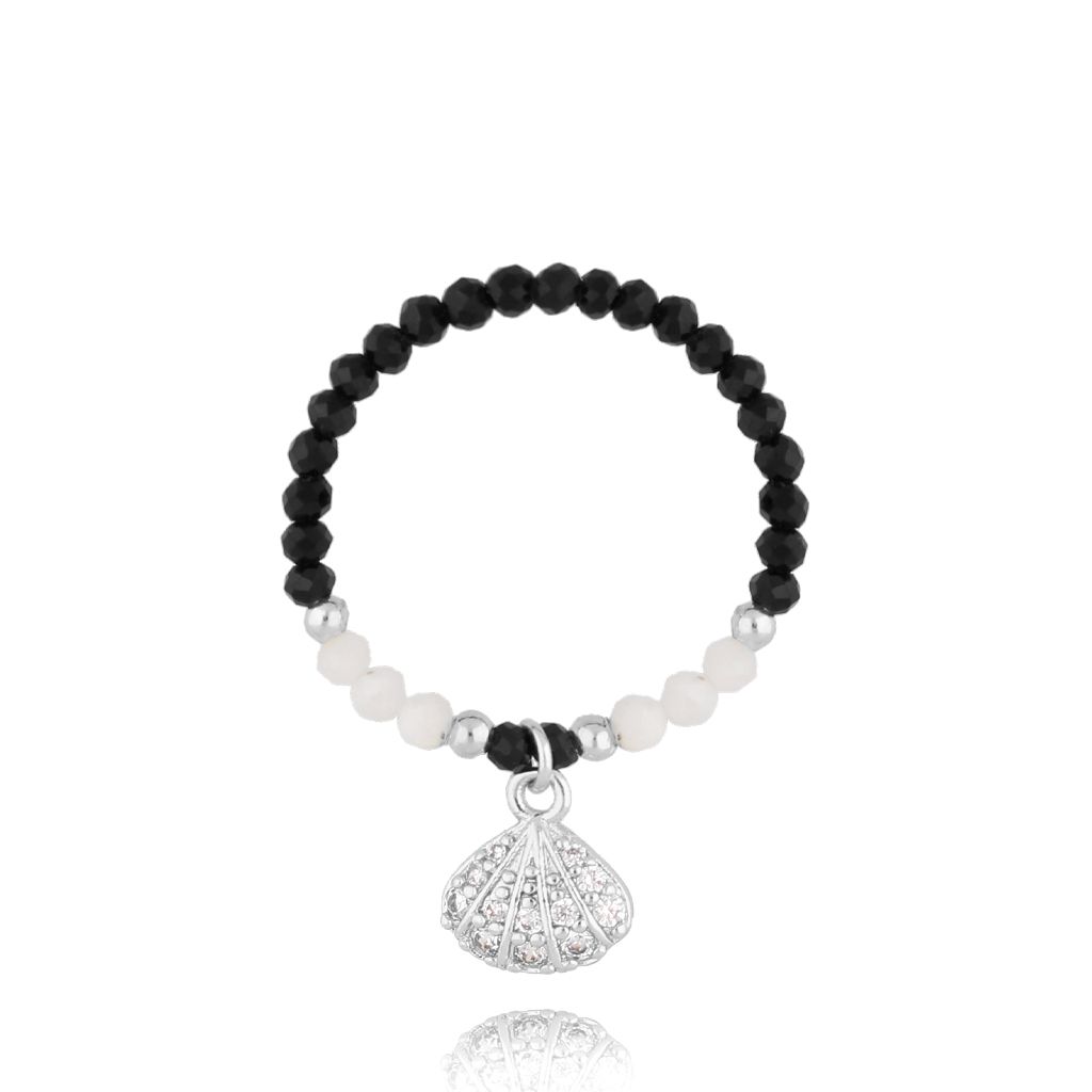 Pierścionek z turmalinami i muszelką Cimarron - By Dziubeka