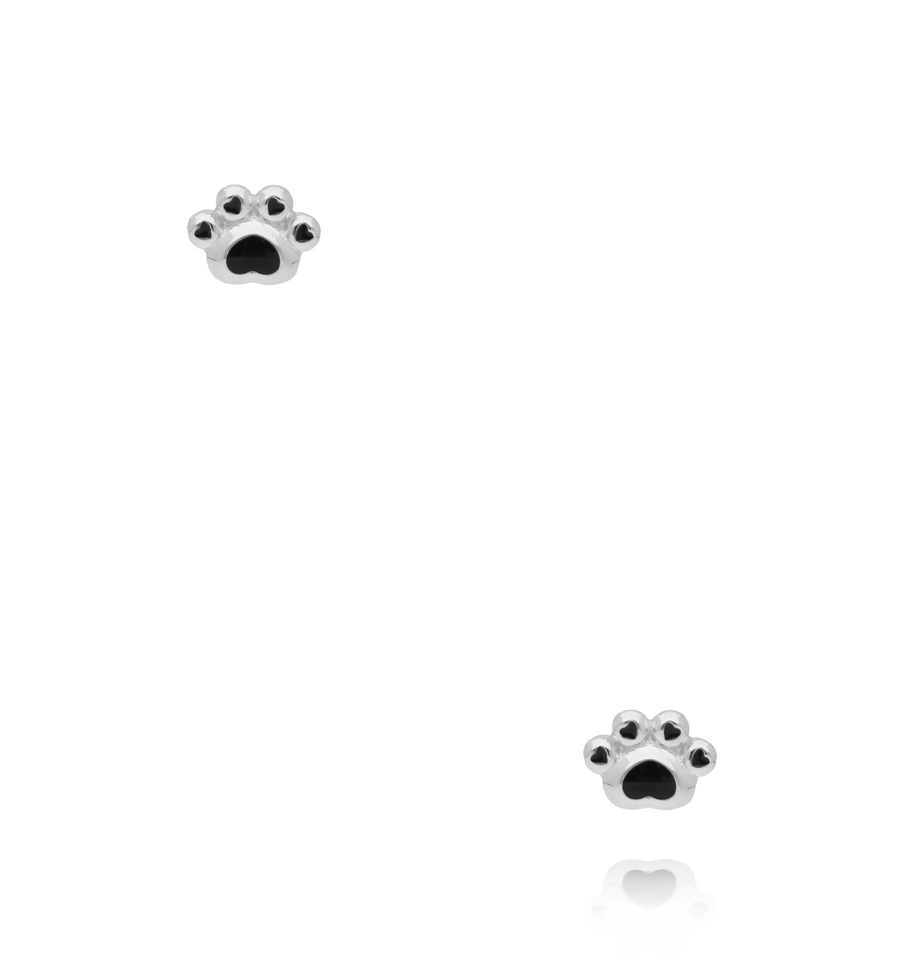 Kolczyki z łapkami srebrne z czarną emalią KCA0129 - By Dziubeka