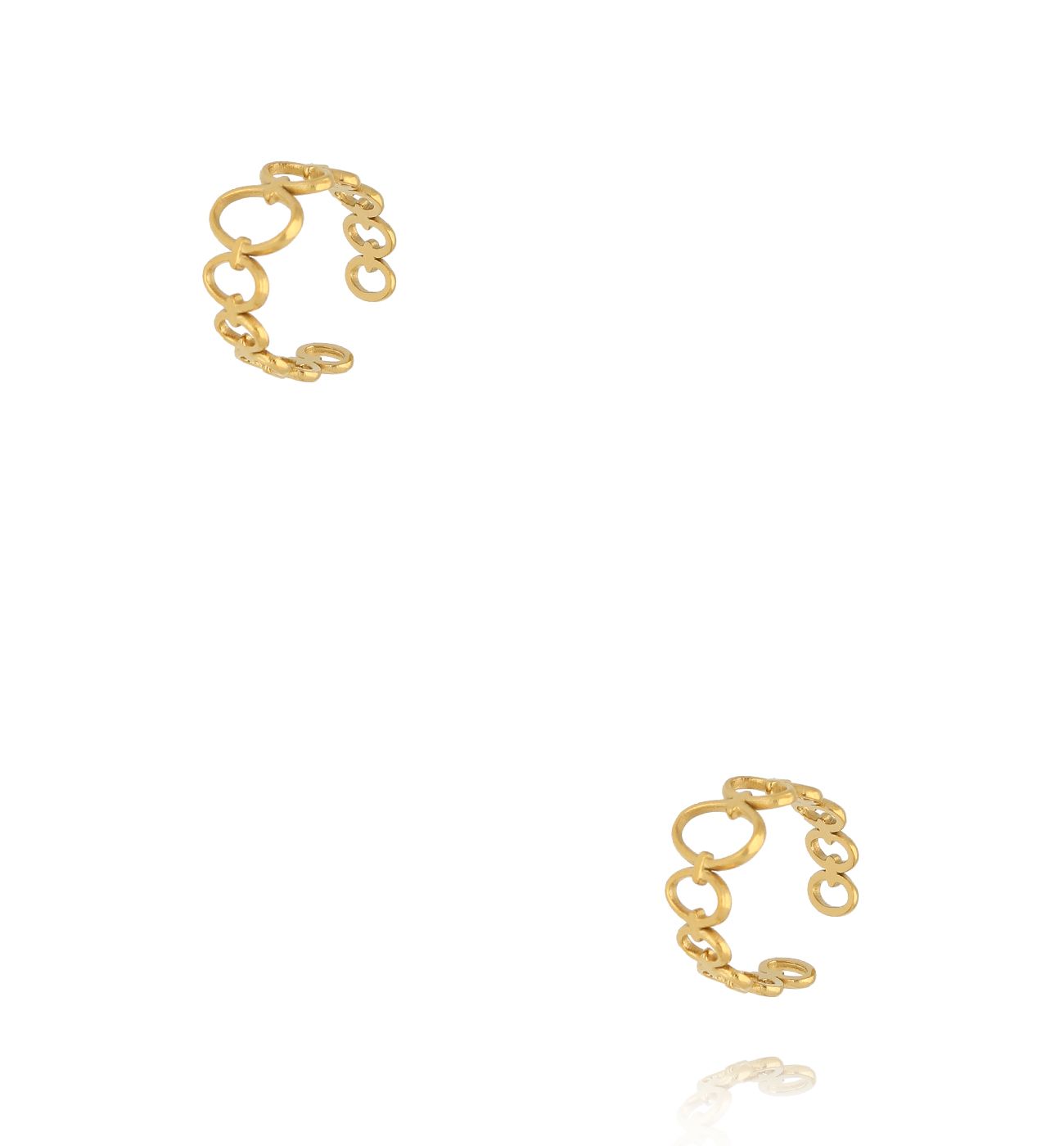 Nausznice złote z okrągłymi motywami KSY0584 - By Dziubeka