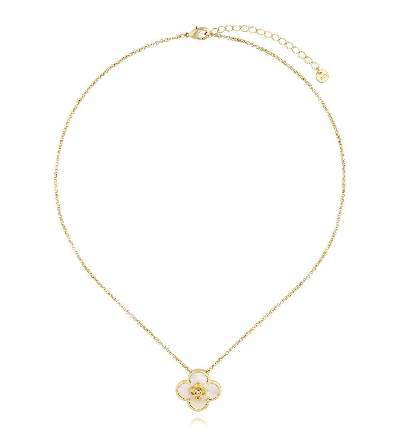 Naszyjnik z koniczynką złoty NLU0001 - By Dziubeka