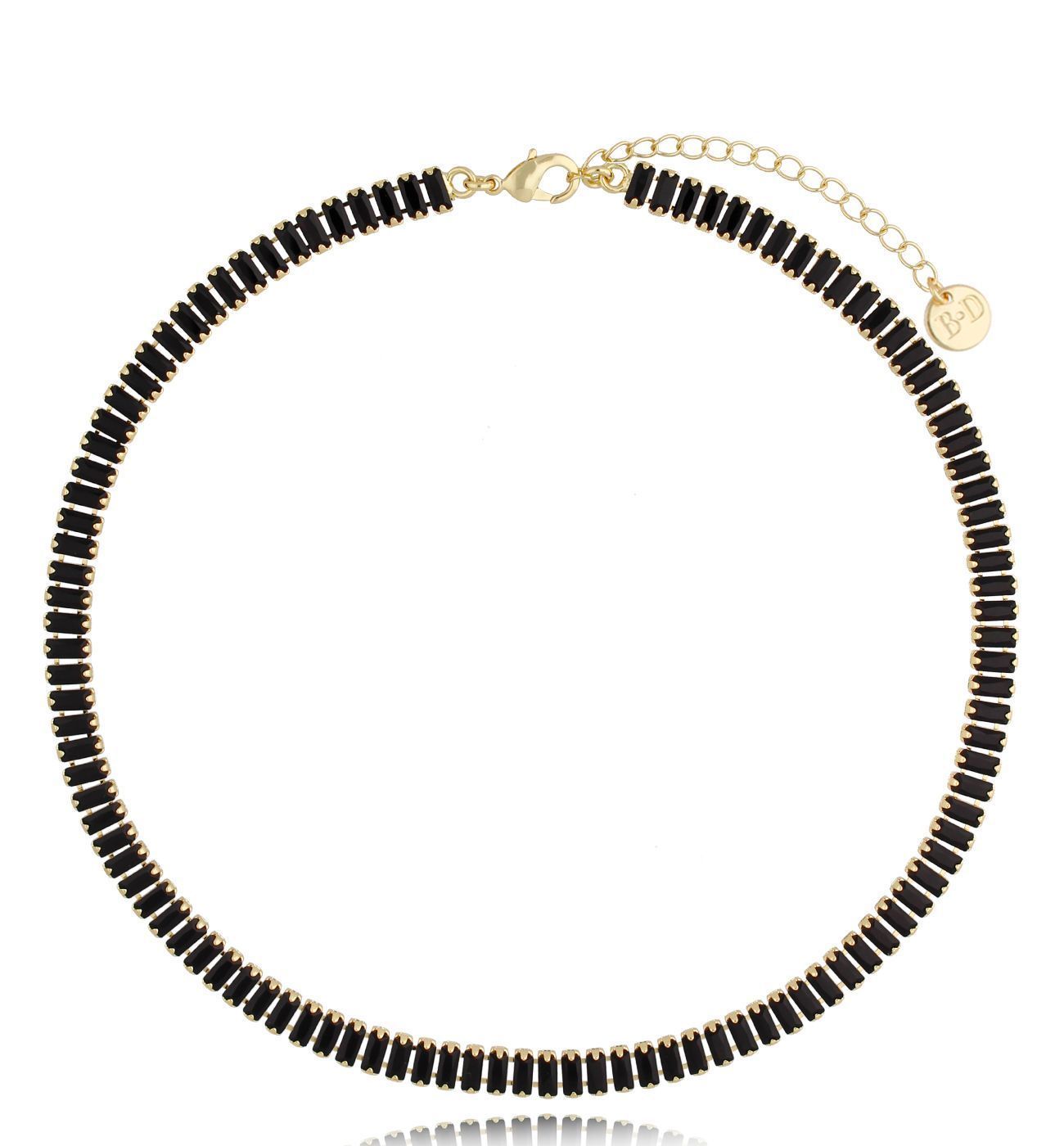 Naszyjnik tenisowa z czarnymi kryształkami Mariah 40 cm - By Dziubeka