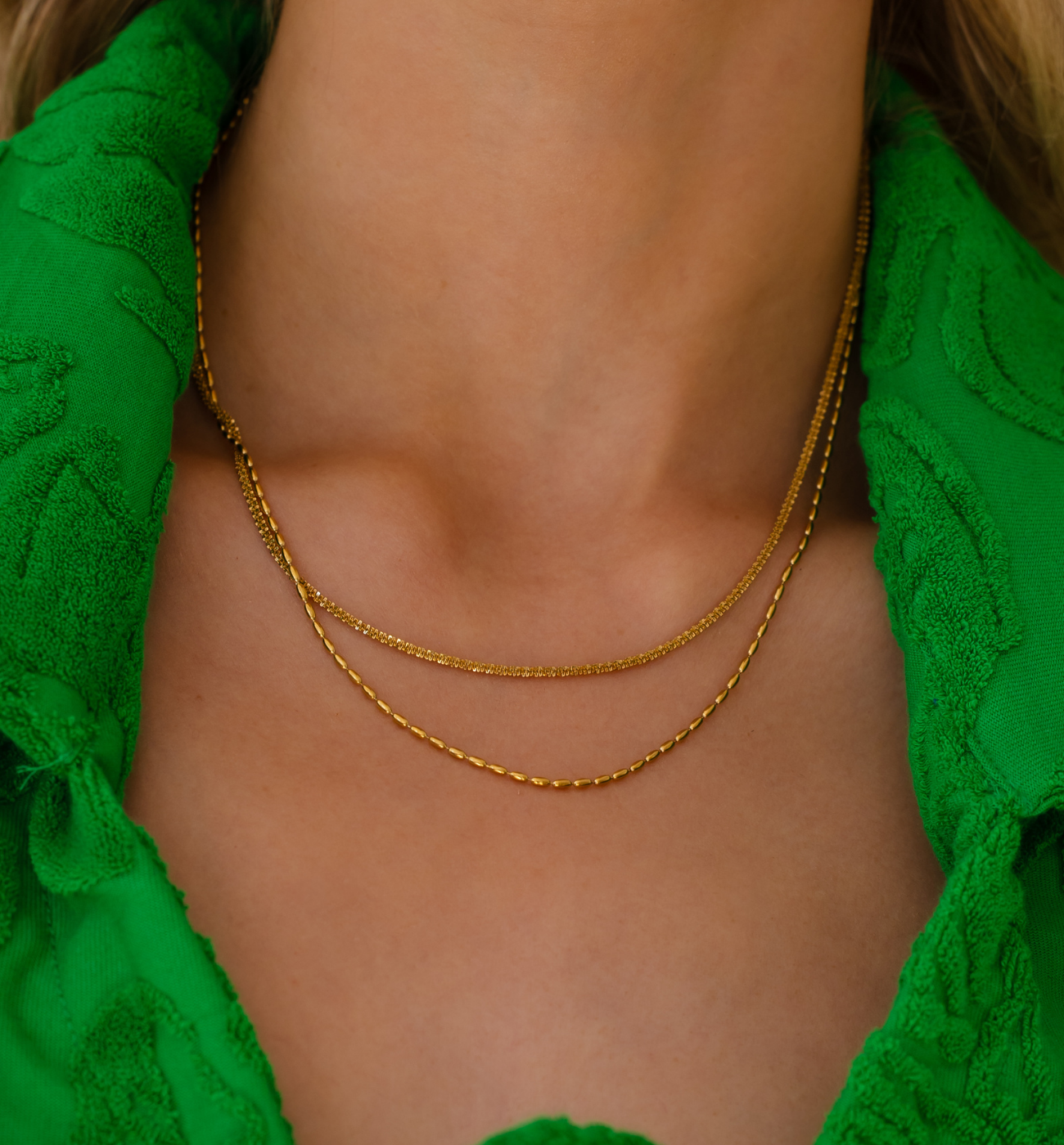 Naszyjnik złoty z łańcuszkami NSY0462