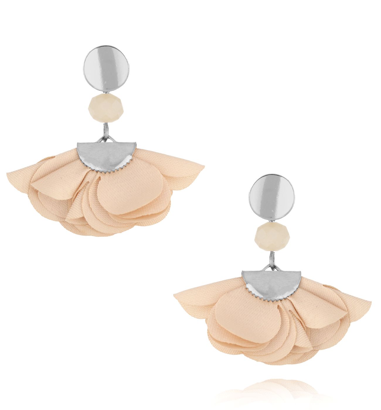 Kolczyki z satyny beżowe Dandelion KBL1600