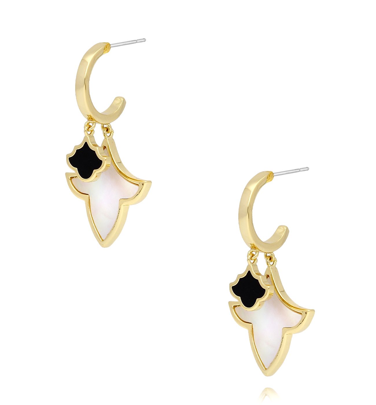 Kolczyki z orientalnym wzorem czarno białe KLU0010 - By Dziubeka